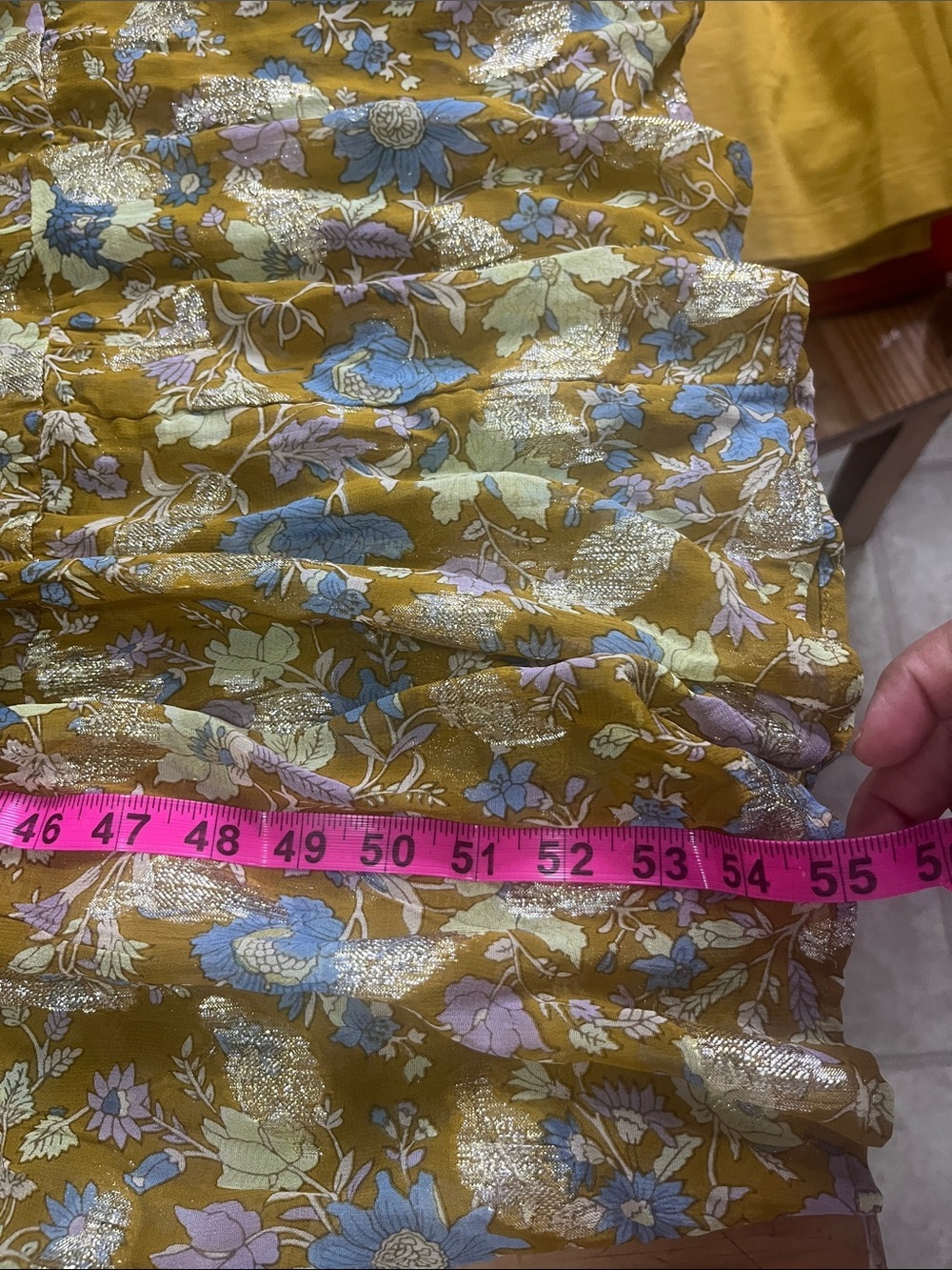 Karina Grimaldi Mustard Floral V-Neck Maxi Dress - Picture 13 of 15